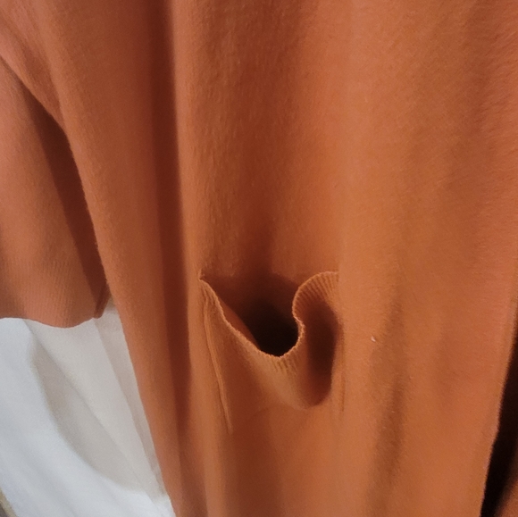 Torrid Multi-Colored Orange, Pink and Off-White Hooded Open-Front Cardigan - Picture 7 of 7